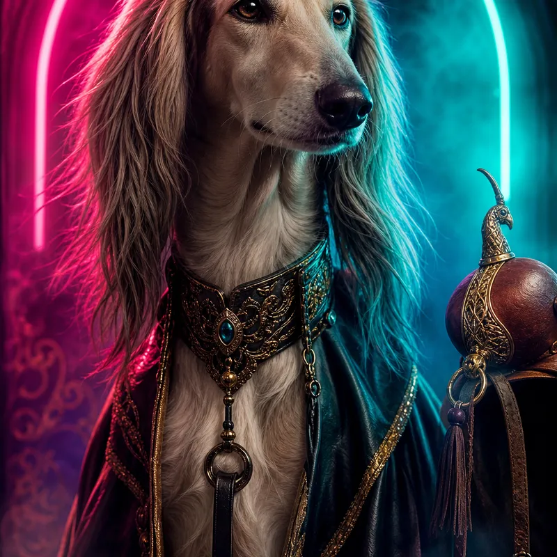 Saluki portrait — natural light canvas