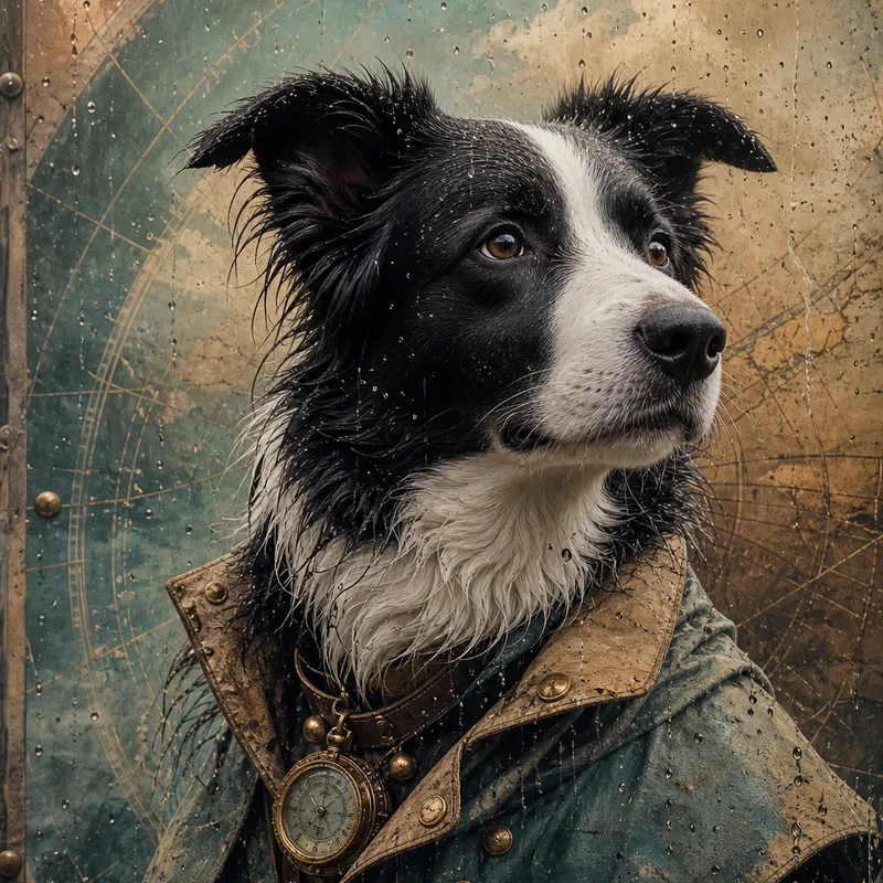 Border Collie portrait — natural light canvas
