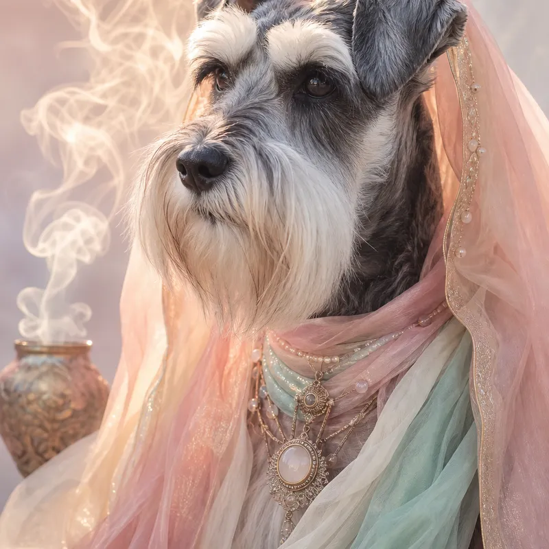 Miniature Schnauzer portrait — natural light canvas