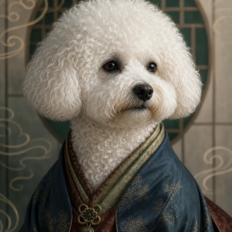 Bichon Frise portrait — natural light canvas