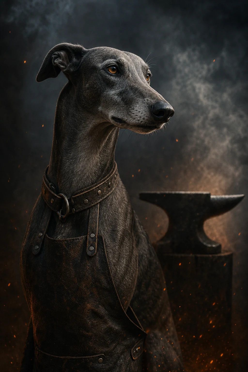 Rune the Greyhound — Natural Light Canvas pet portrait