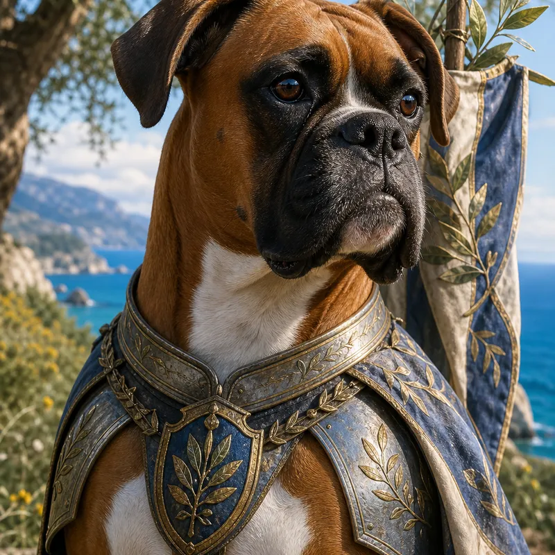Boxer portrait — natural light canvas