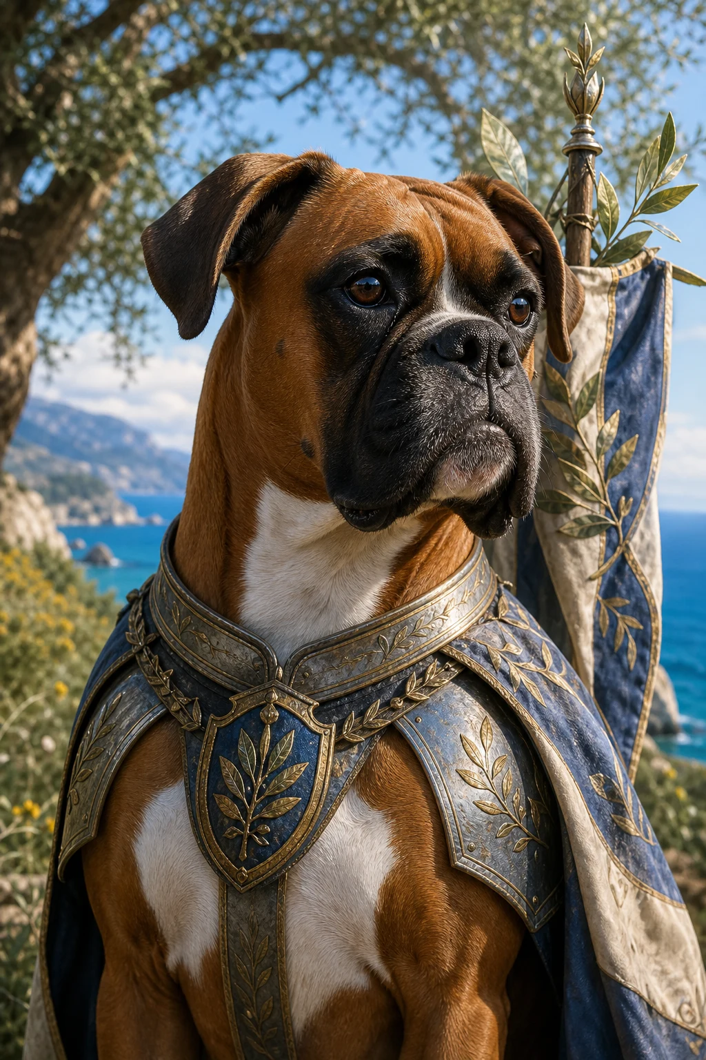 Bruno the Boxer — Natural Light Canvas pet portrait