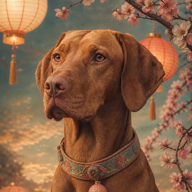 Vizsla portrait — natural light canvas