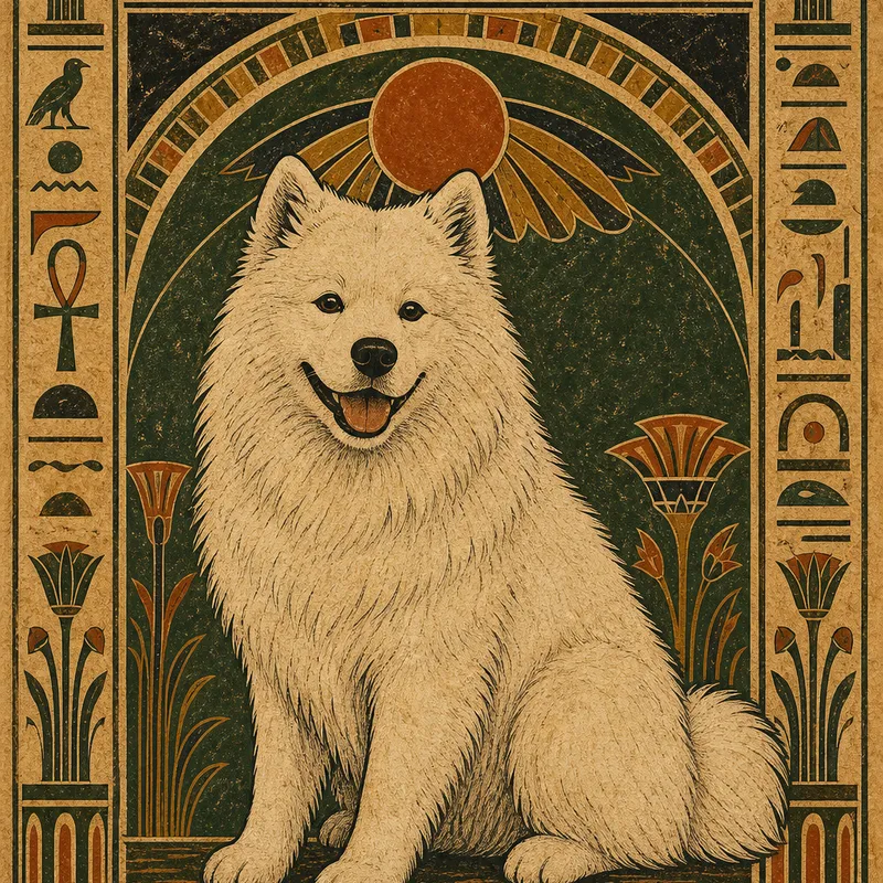 Samoyed portrait — nile tomb fresco