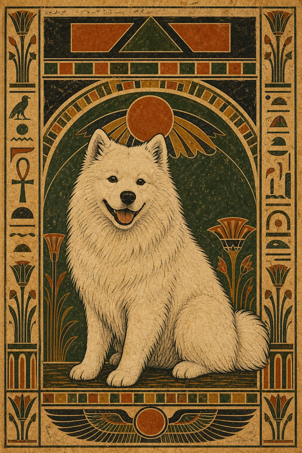 Lumi the Samoyed — Nile Tomb Fresco pet portrait