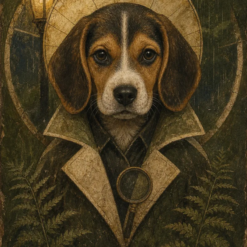 Beagle portrait — nubian church fresco