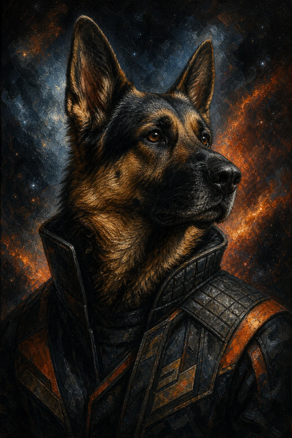 Kaiser the German Shepherd — Oil On Linen pet portrait
