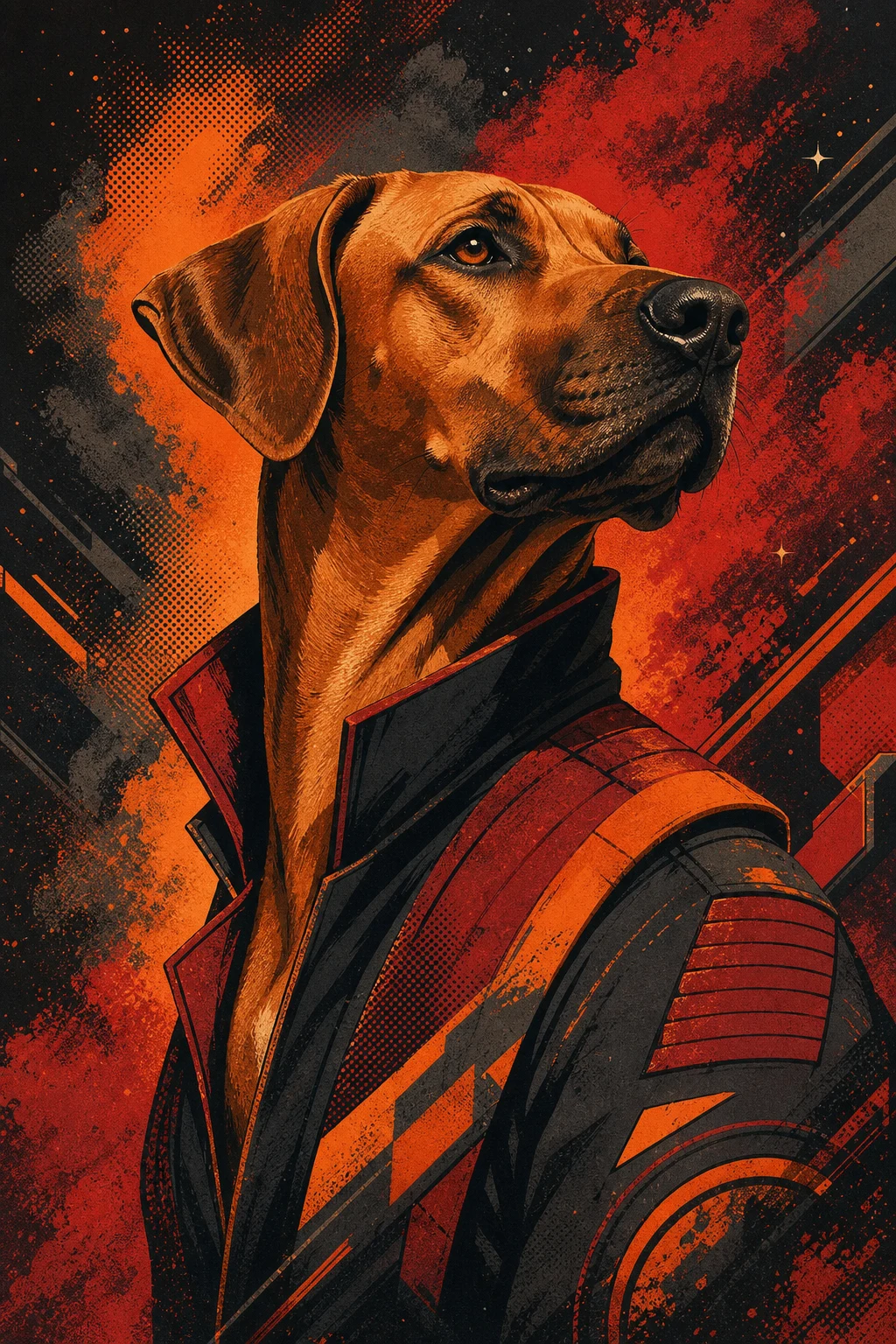 Koda the Rhodesian Ridgeback — Pop Art Silkscreen pet portrait