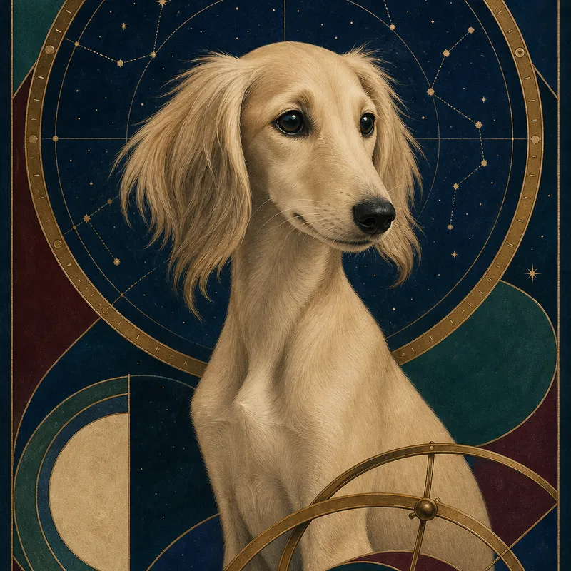 Saluki portrait — purism