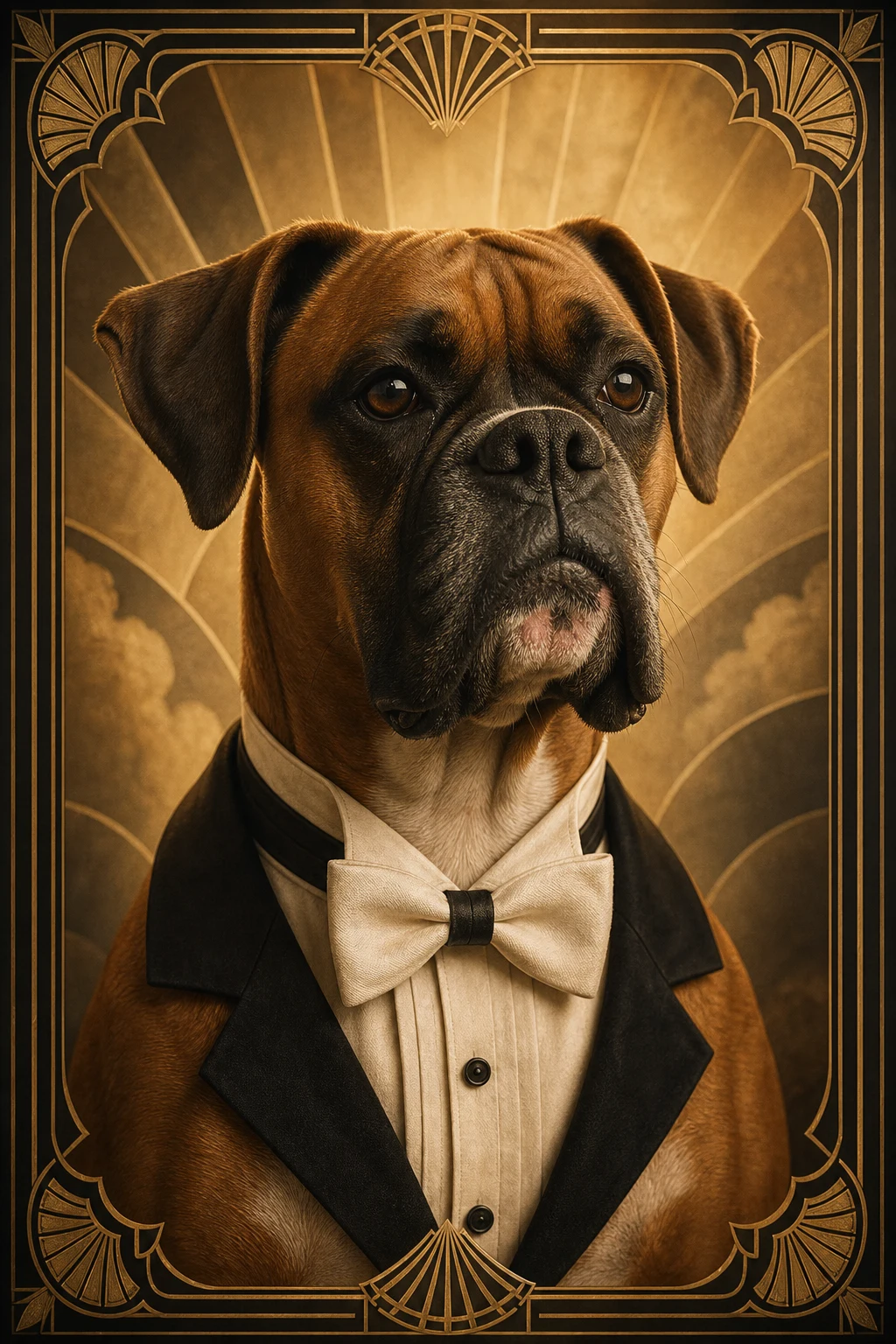 Otto the Boxer — Studio Canvas Realism pet portrait
