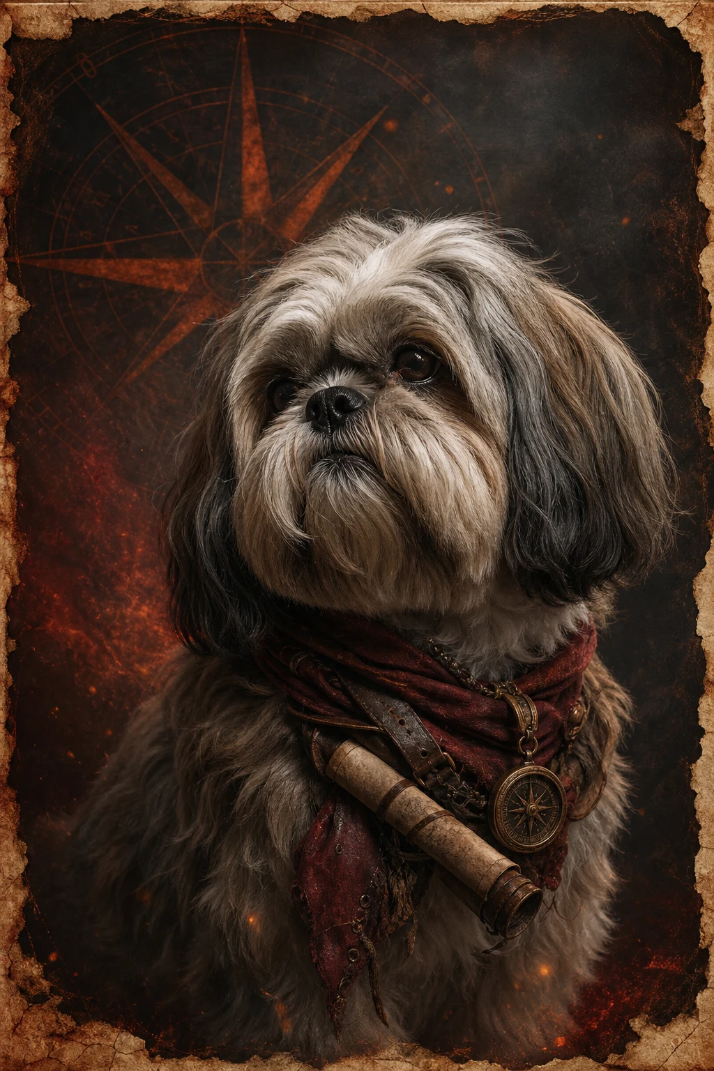 Otis the Shih Tzu — Studio Canvas Realism pet portrait