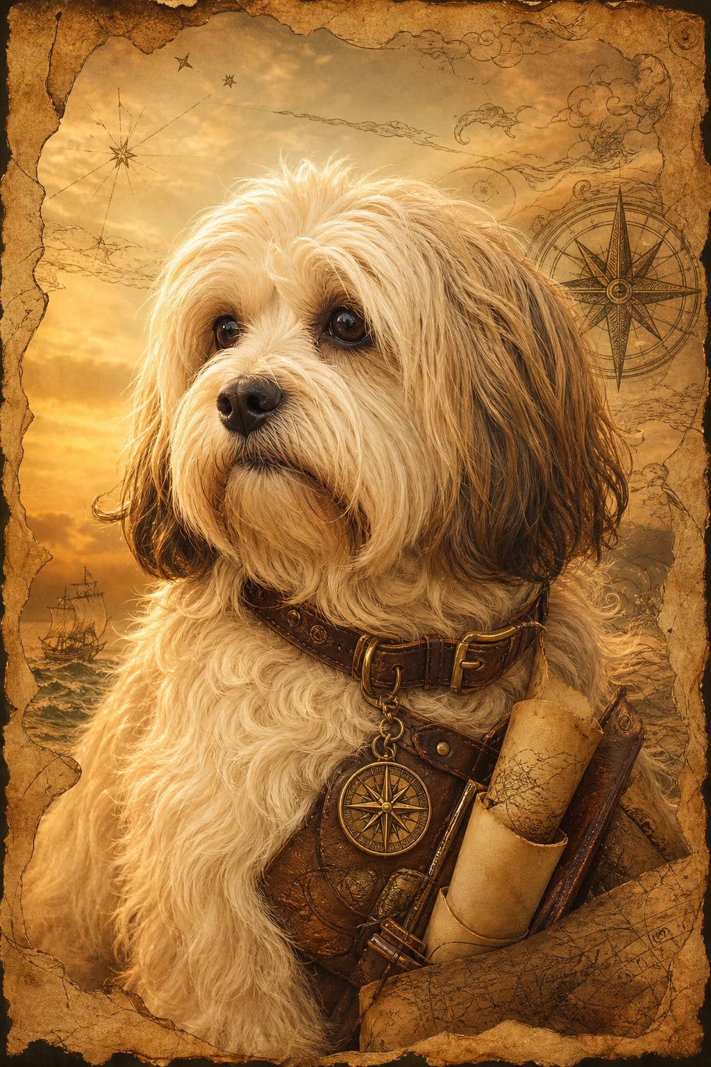 Nico the Havanese — Studio Canvas Realism pet portrait