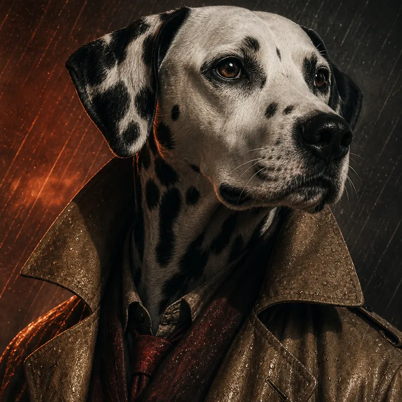 Dalmatian portrait — studio canvas realism