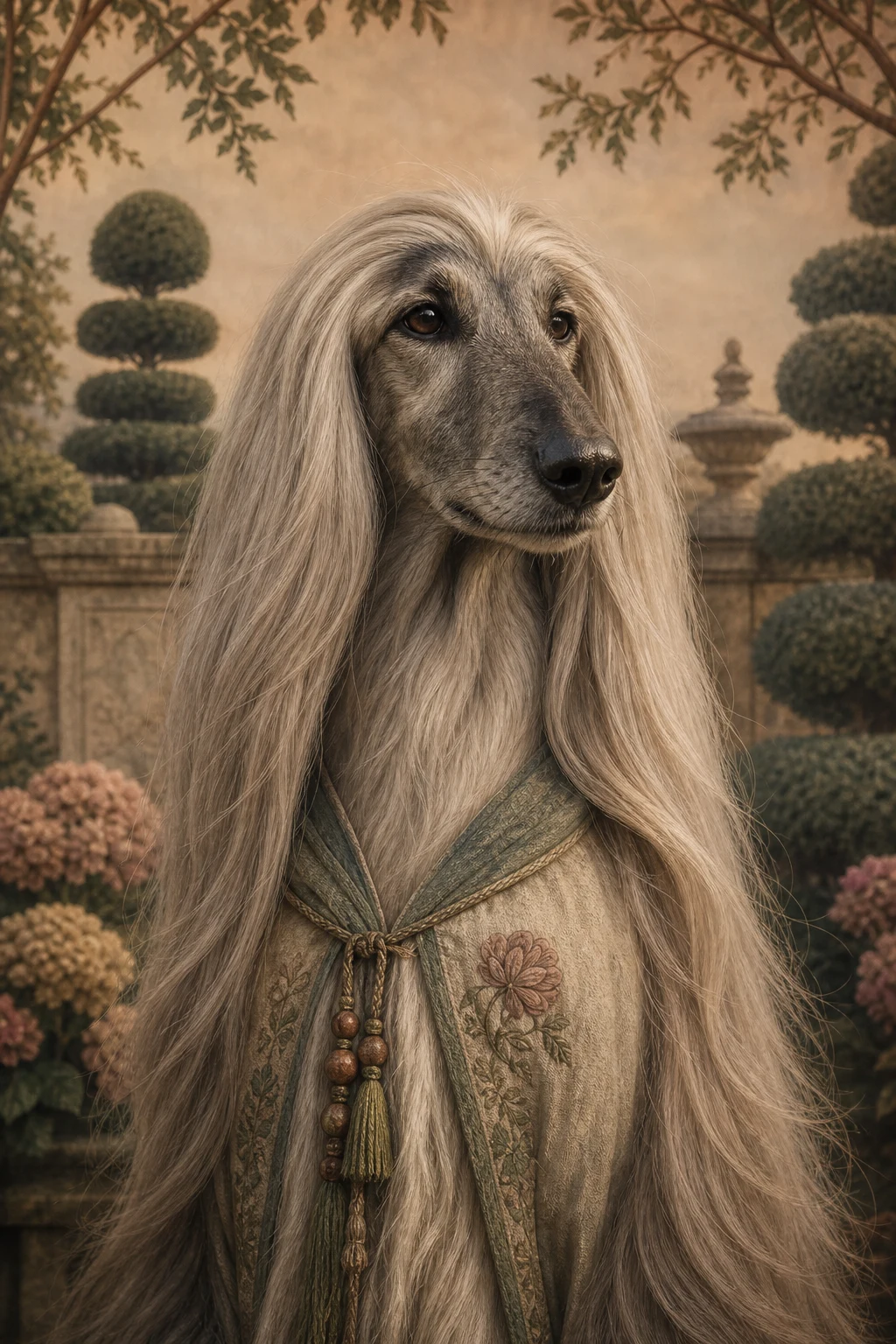 Farah the Afghan Hound — Studio Canvas Realism pet portrait