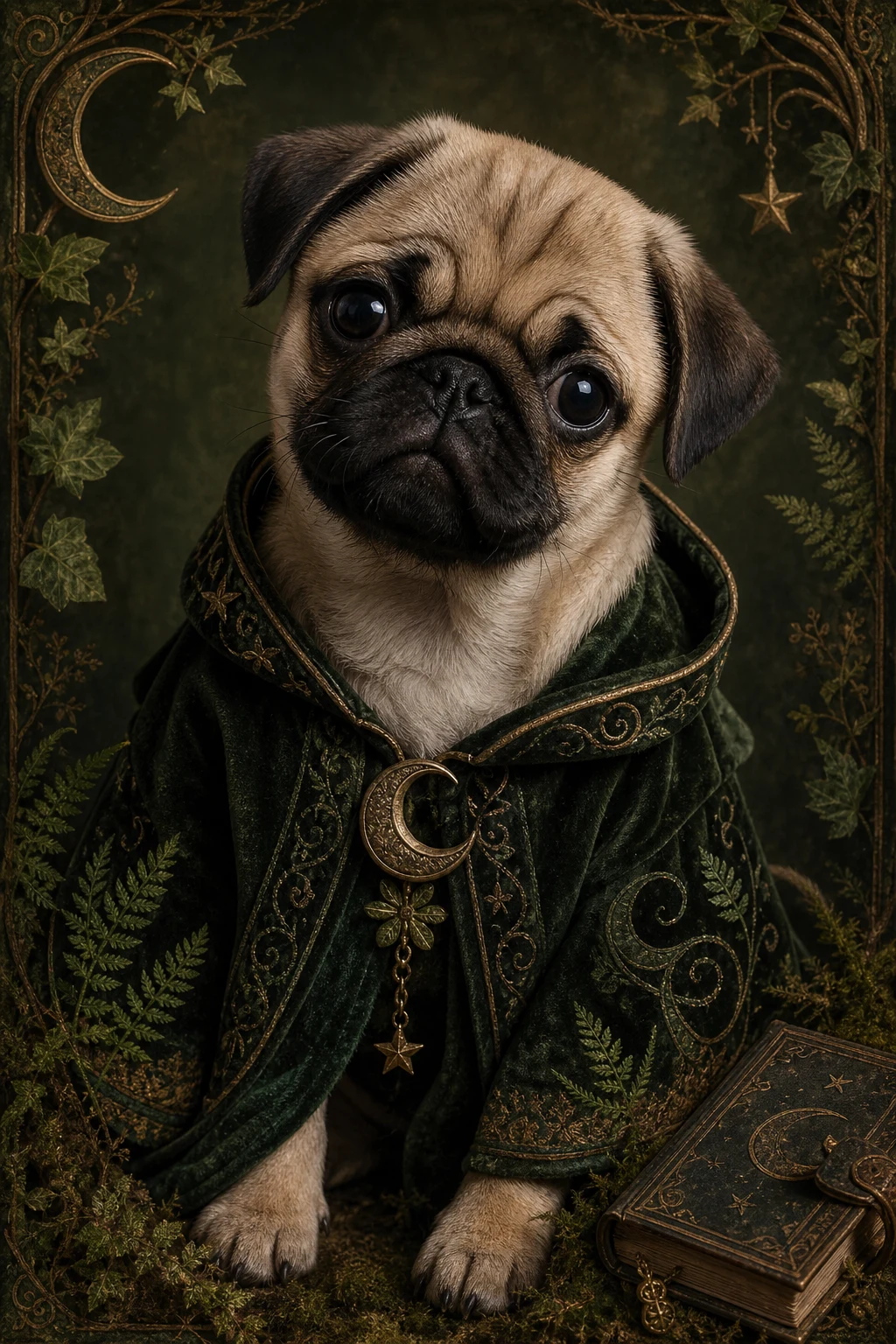 Otis the Pug — Studio Canvas Realism pet portrait
