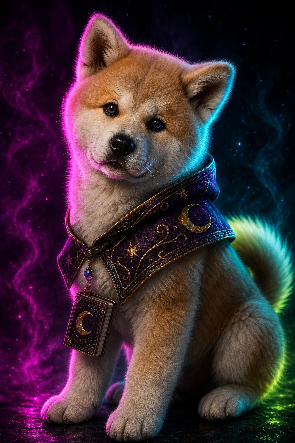 Yuki the Akita — Studio Canvas Realism pet portrait