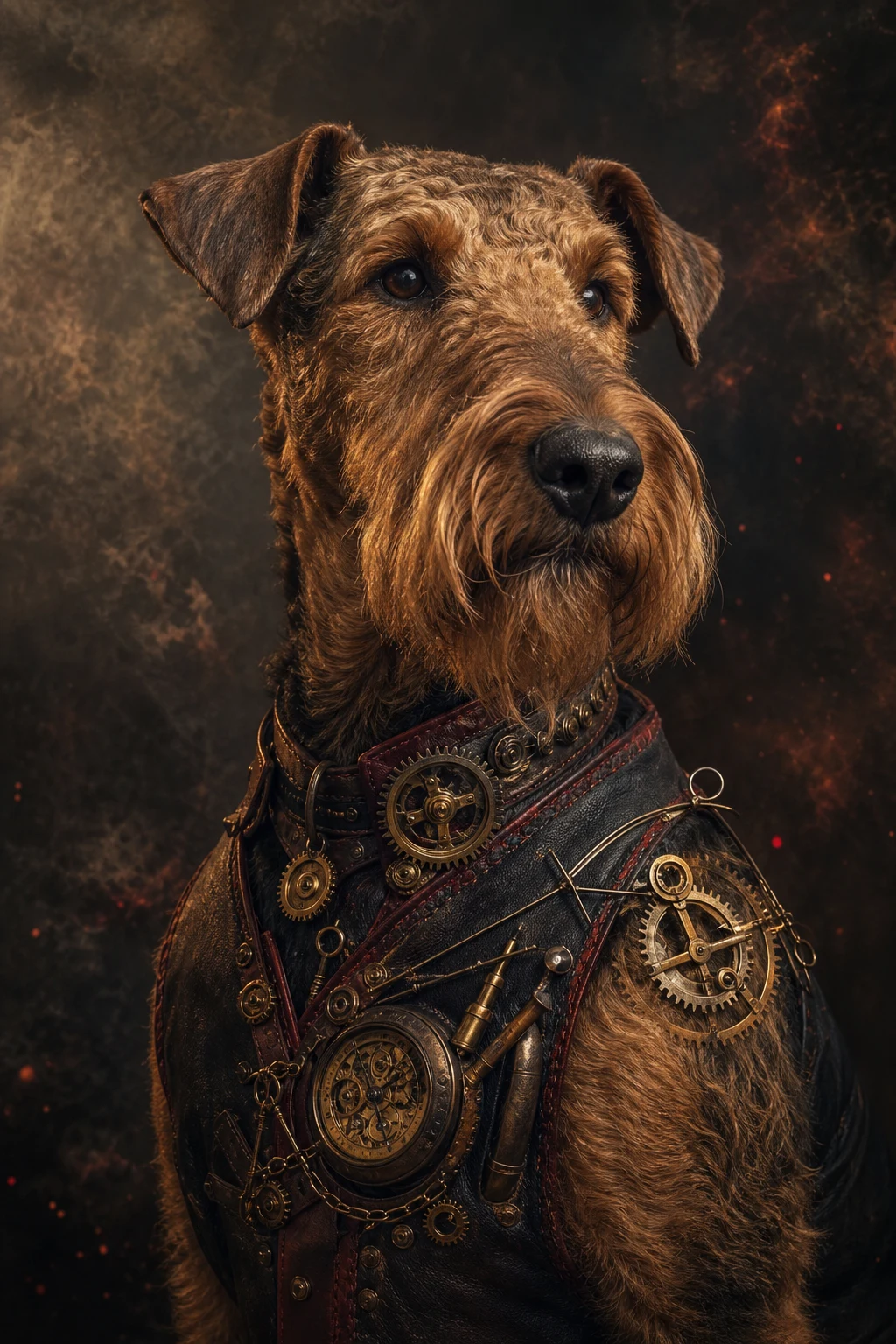 Angus the Airedale Terrier — Studio Canvas Realism pet portrait