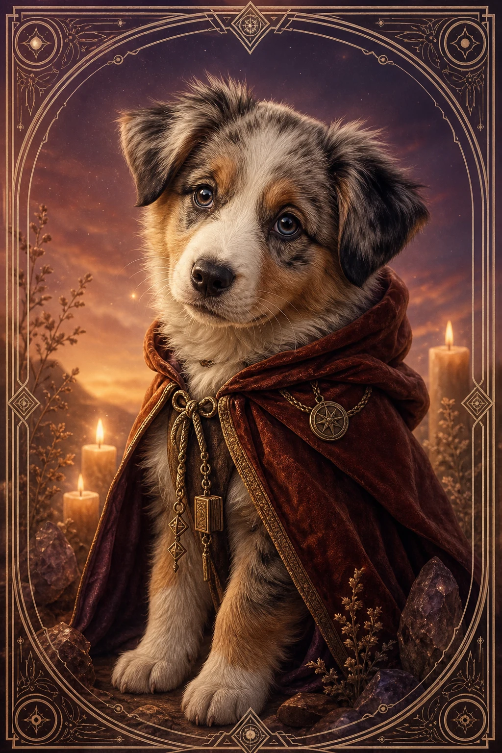 Scout the Australian Shepherd — Studio Canvas Realism pet portrait