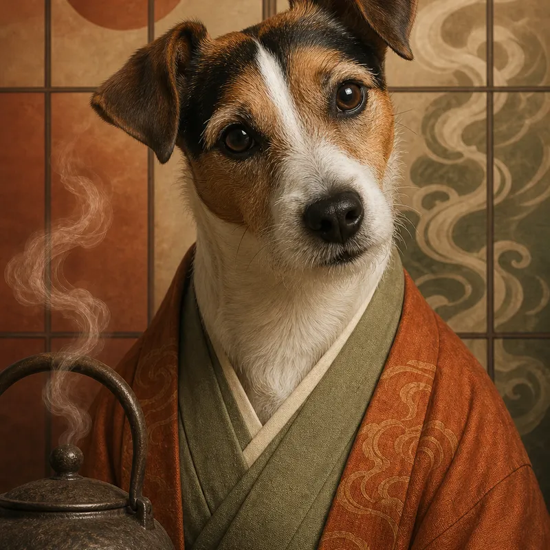 Jack Russell Terrier portrait — studio canvas realism