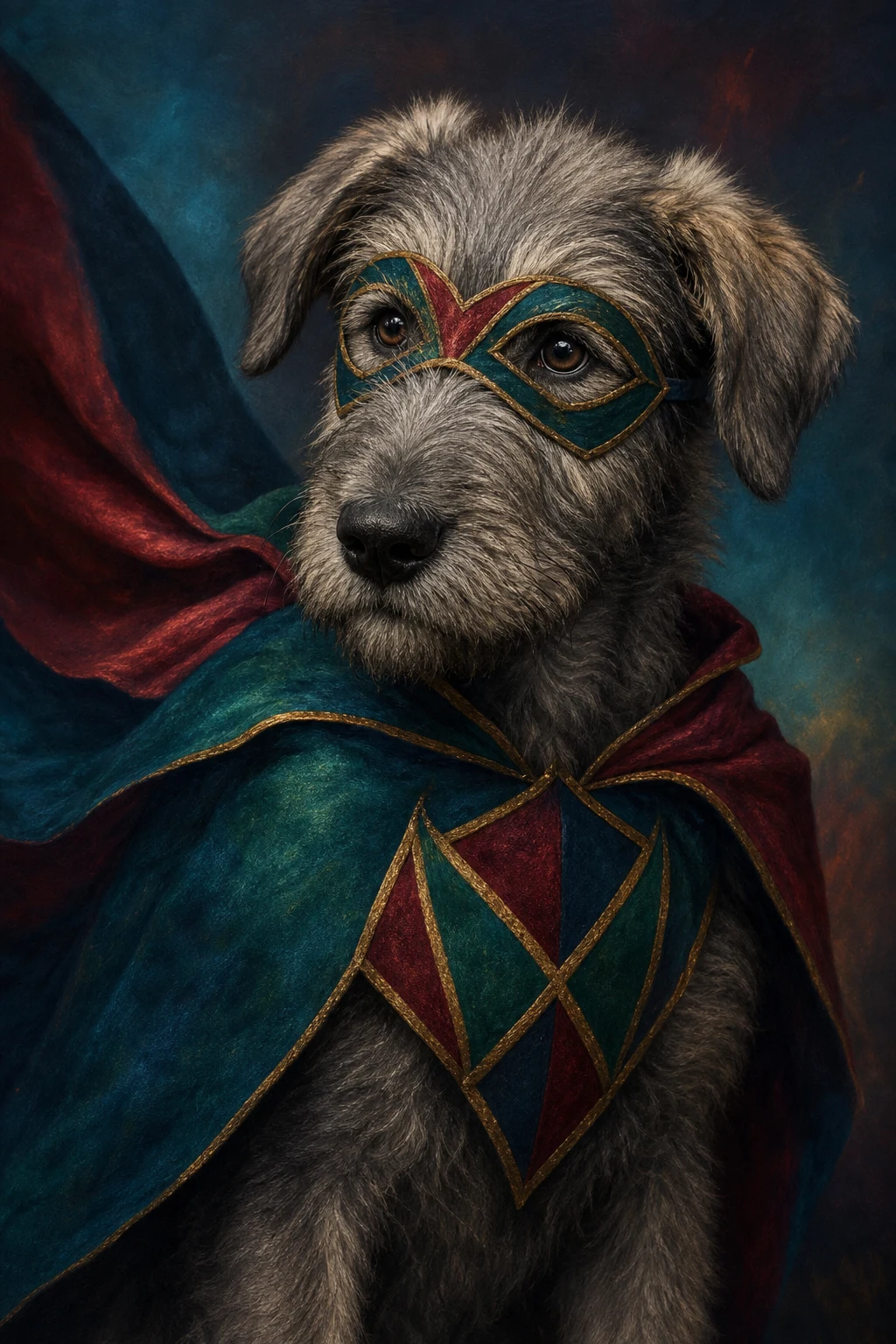 Finn the Irish Wolfhound — Studio Canvas Realism pet portrait