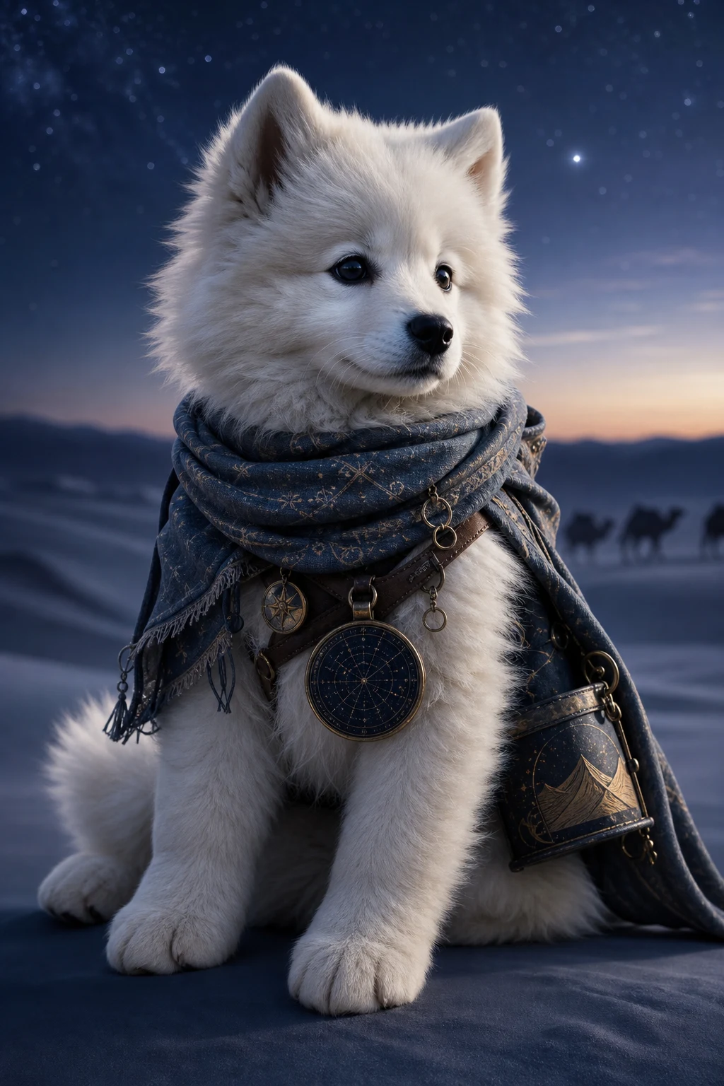 Niko the Samoyed — Studio Canvas Realism pet portrait