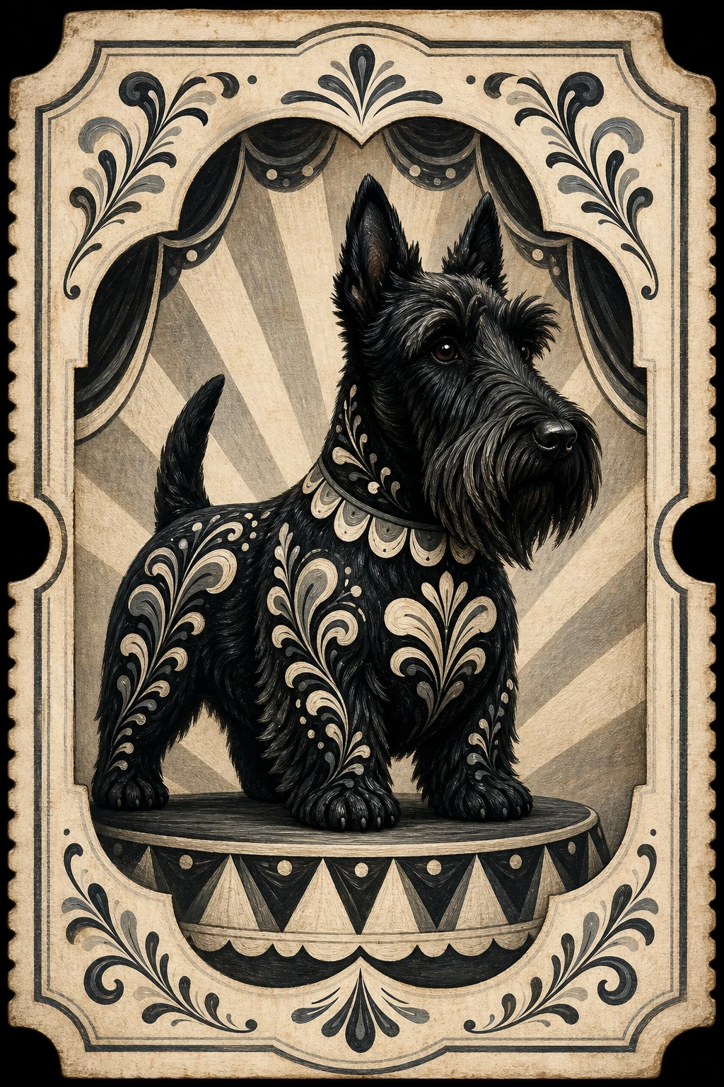 Hamish the Scottish Terrier — Swedish Dala Horse Painting pet portrait