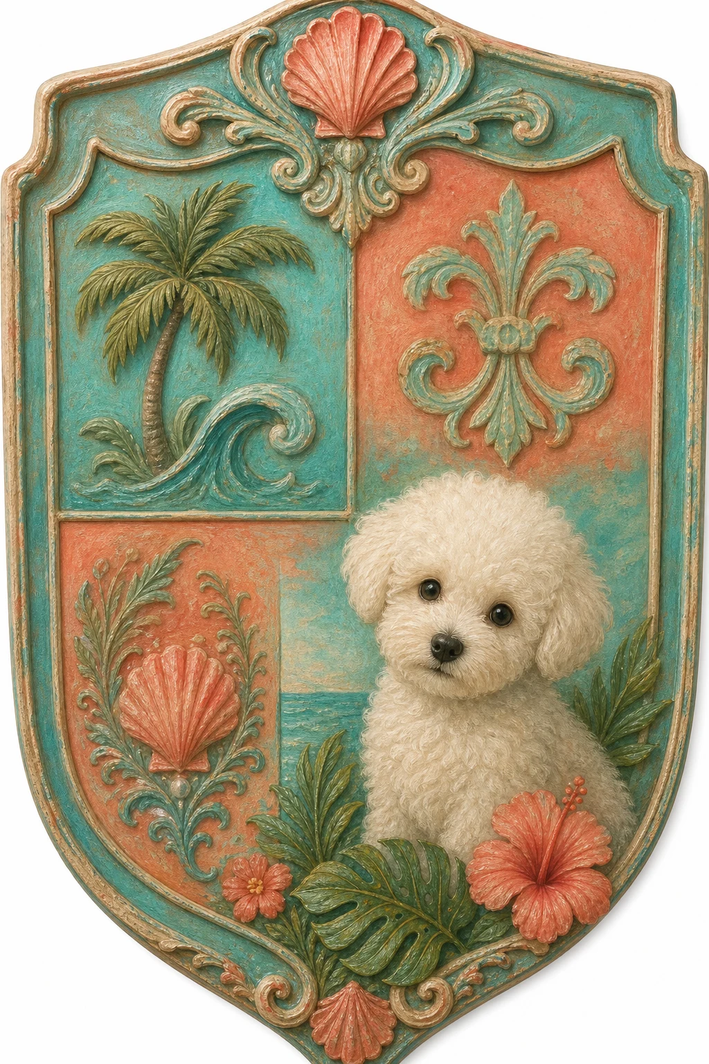 Bijou the Bichon Frise — Tonalism pet portrait
