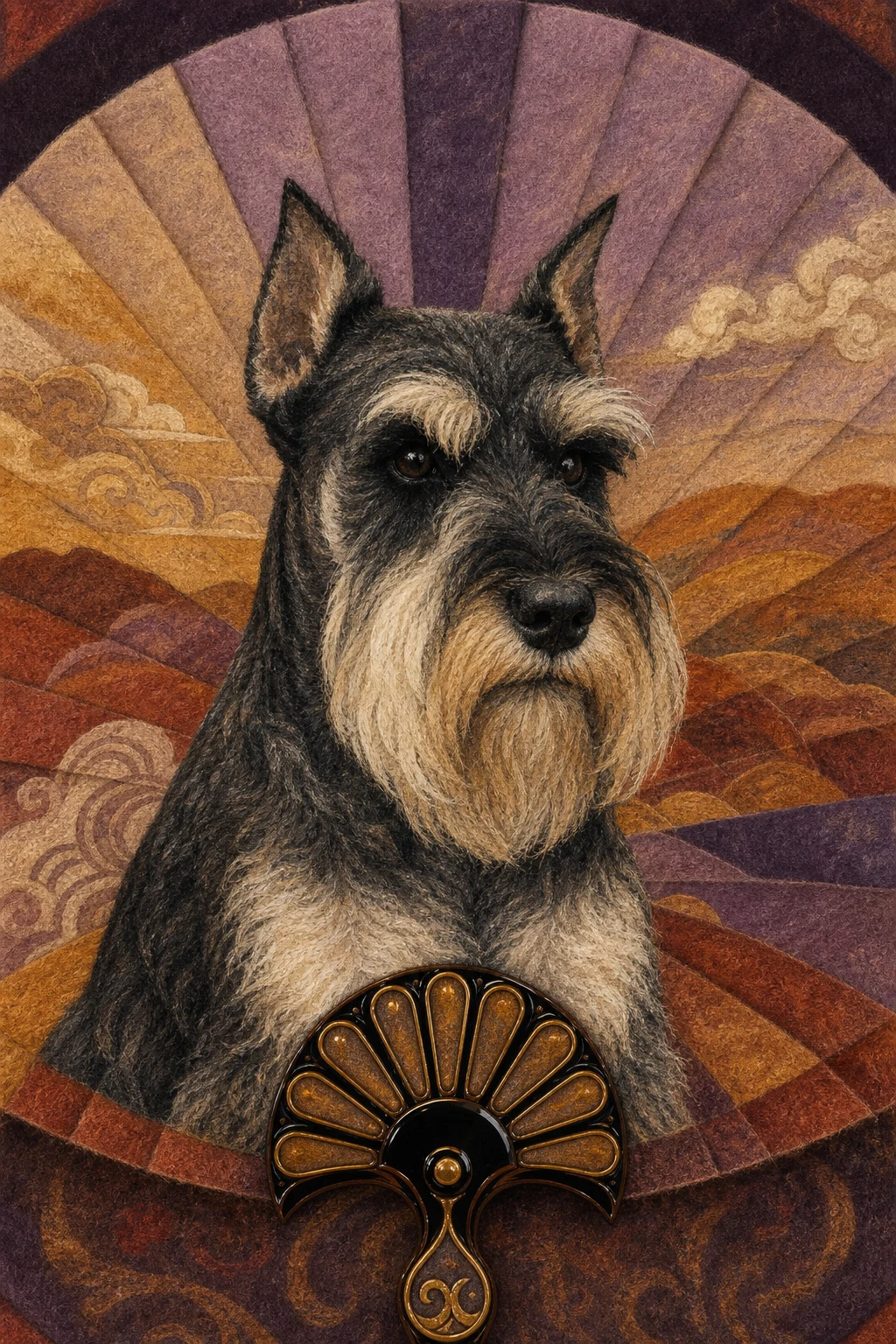 Otto the Miniature Schnauzer — Turkmen Felt Painting pet portrait