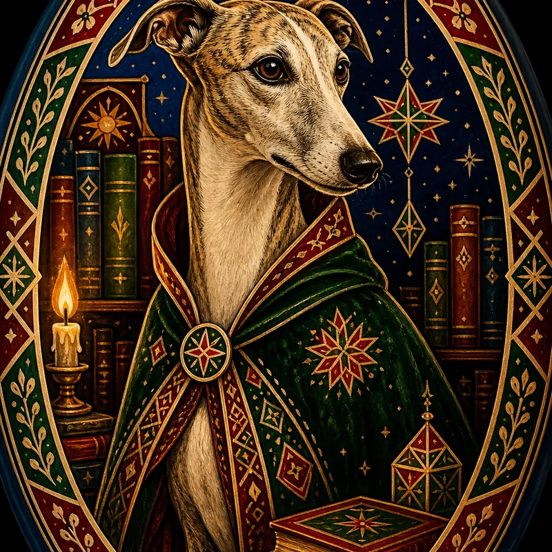 Whippet portrait — ukrainian pysanka egg paint