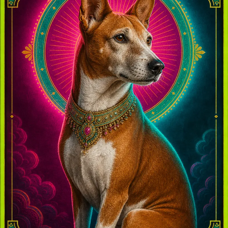 Basenji portrait — vishnu s avatar pup