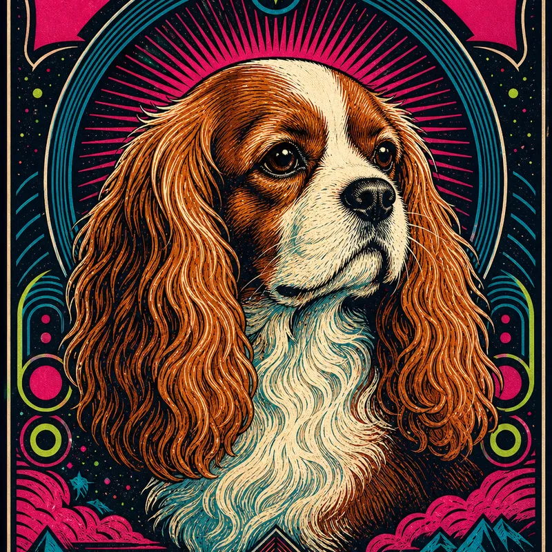 Cavalier King Charles Spaniel portrait — visionary art