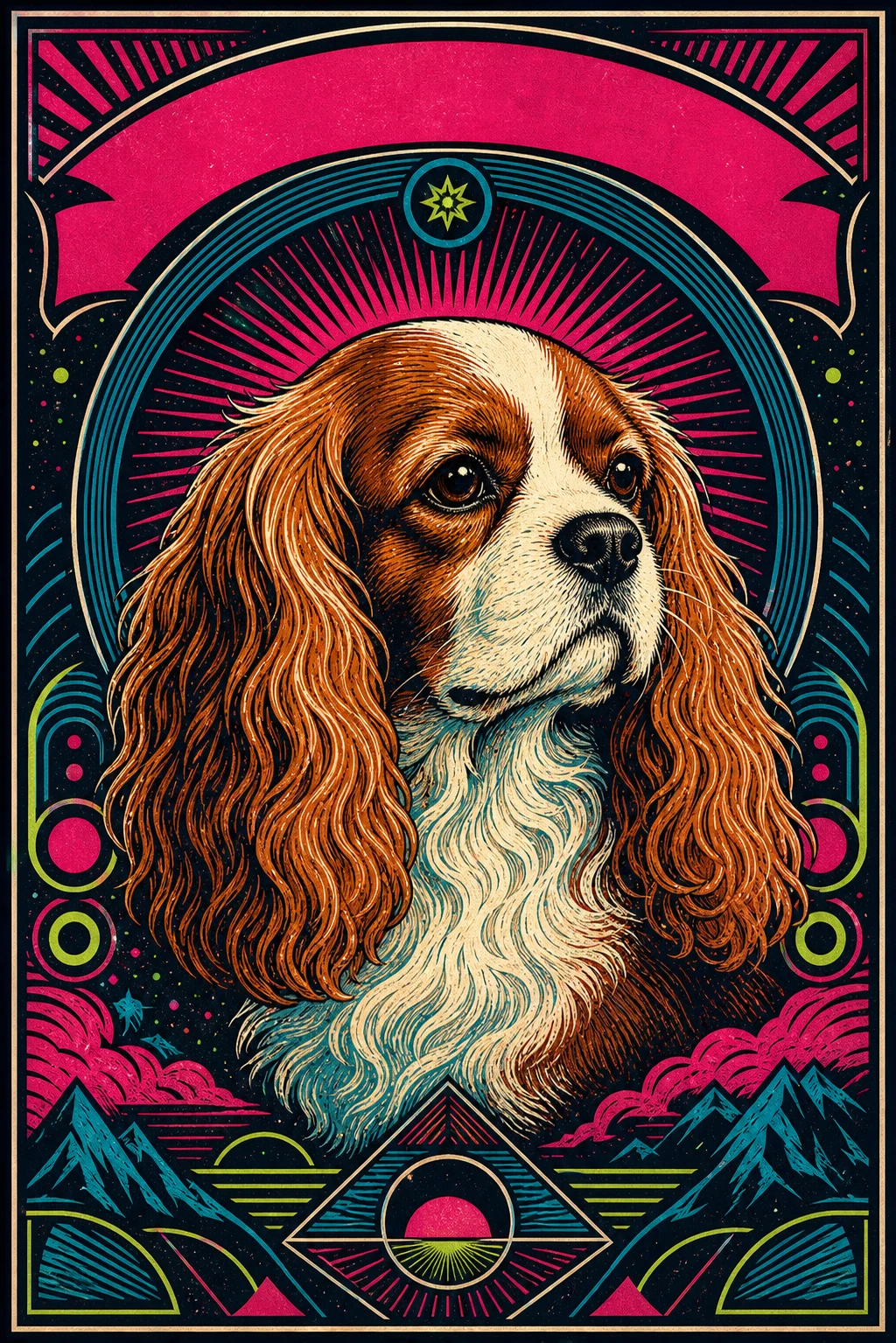 Ruby the Cavalier King Charles Spaniel — Visionary Art pet portrait