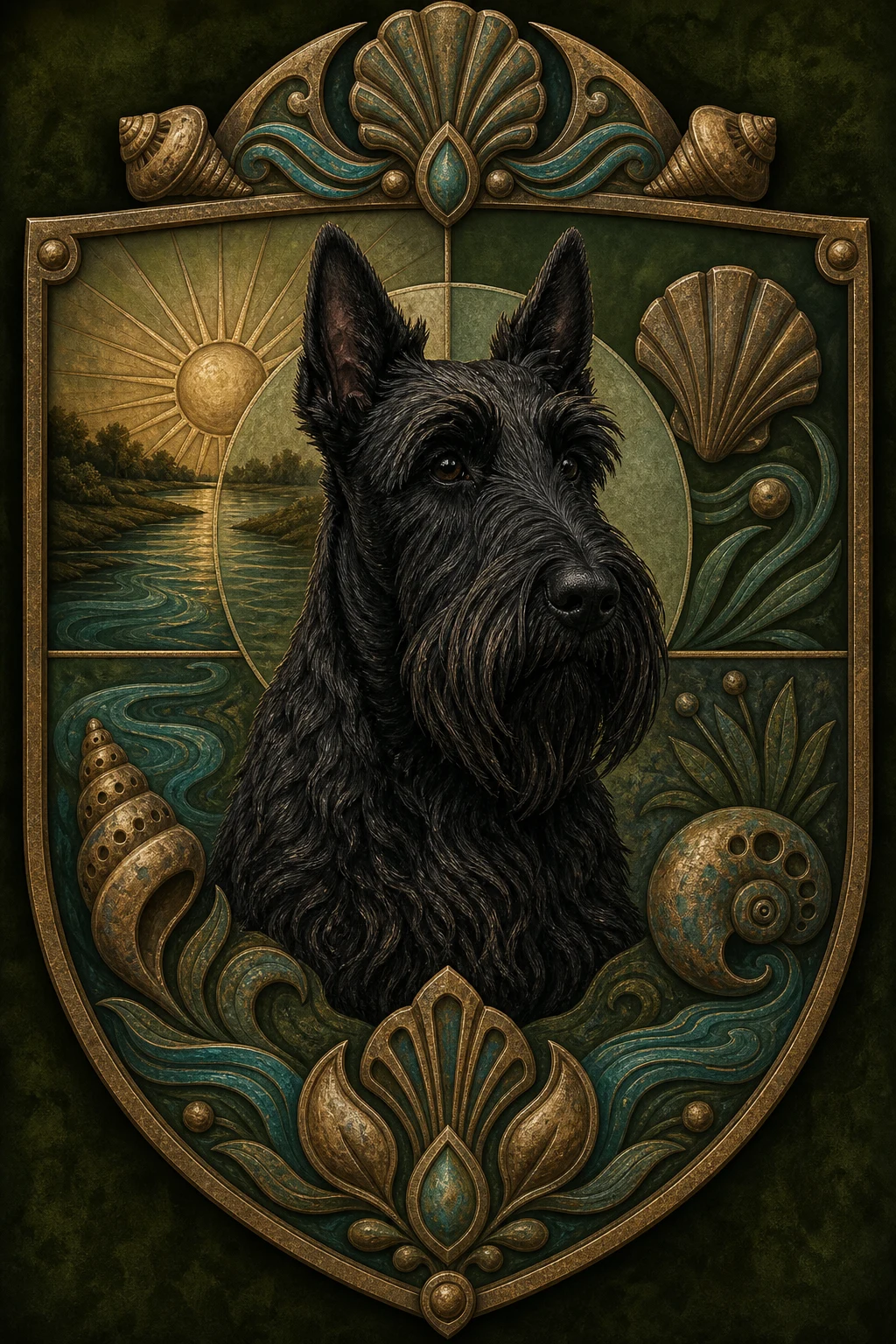Flora the Scottish Terrier — Yemoja Water Cat pet portrait