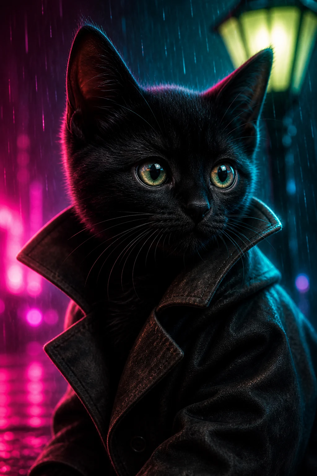 Miso the Black Cat — Cinematic Character Realism pet portrait