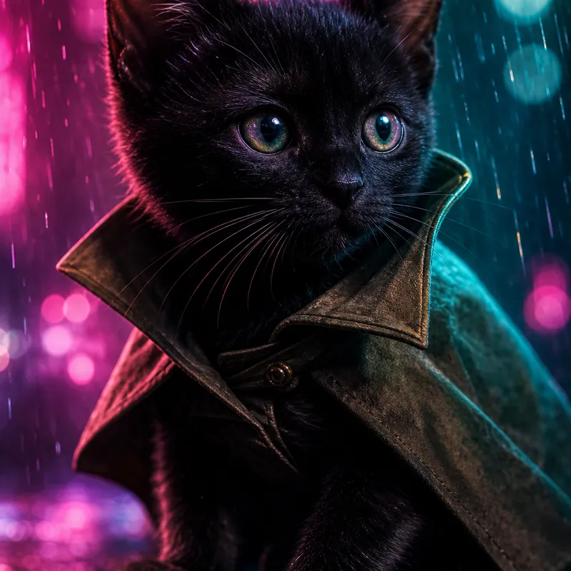 Black Cat portrait — cinematic character realism