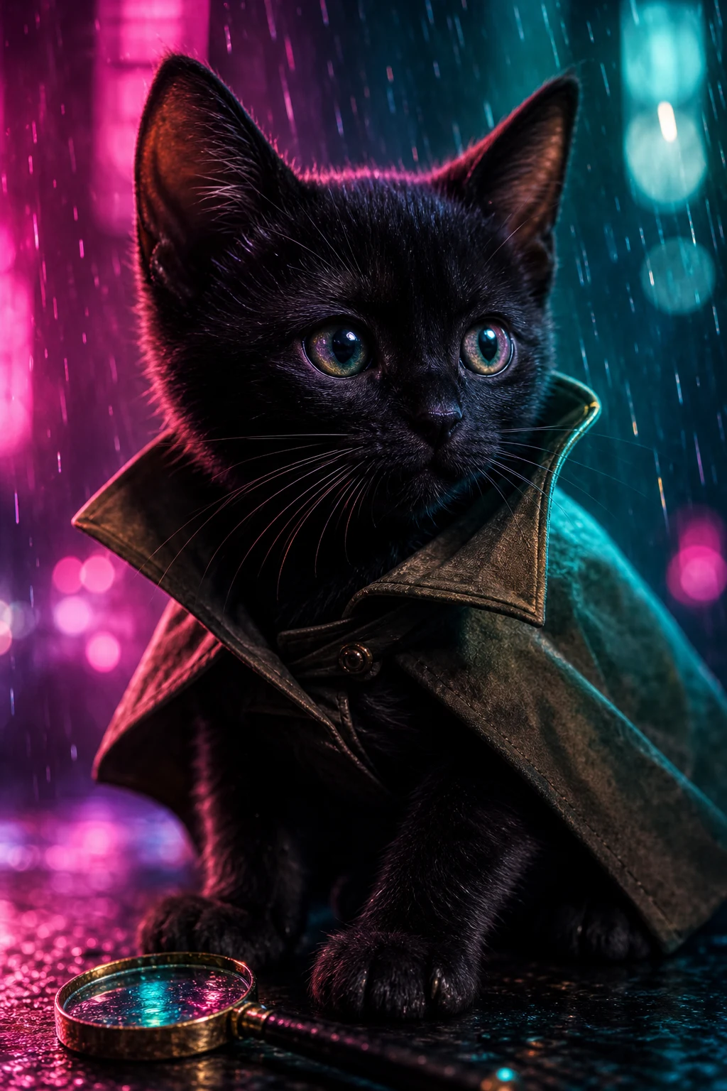 Inky the Black Cat — Cinematic Character Realism pet portrait