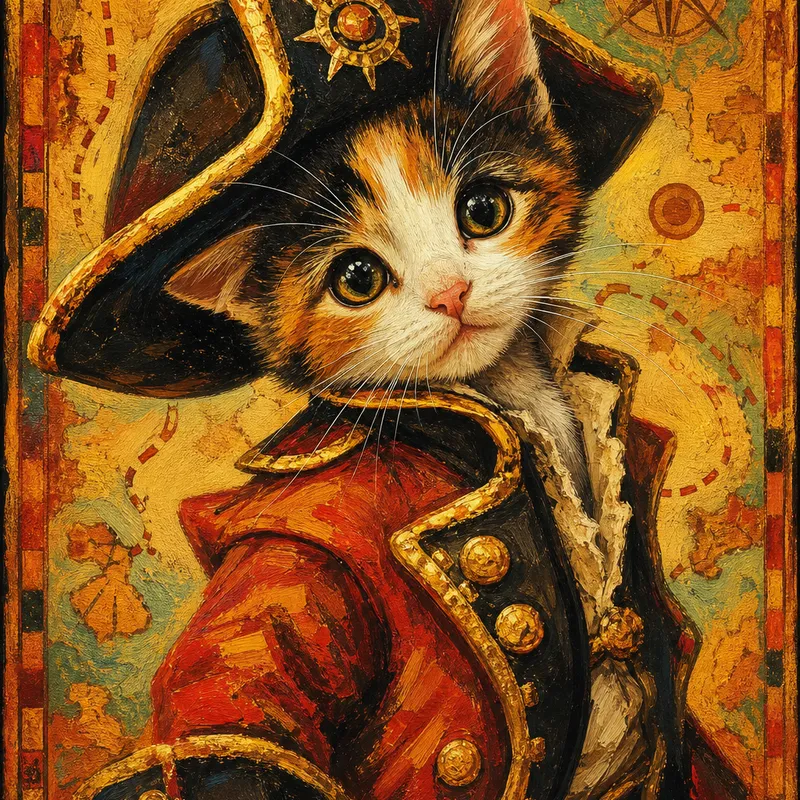 Calico Cat portrait — cuban afrocuban paint