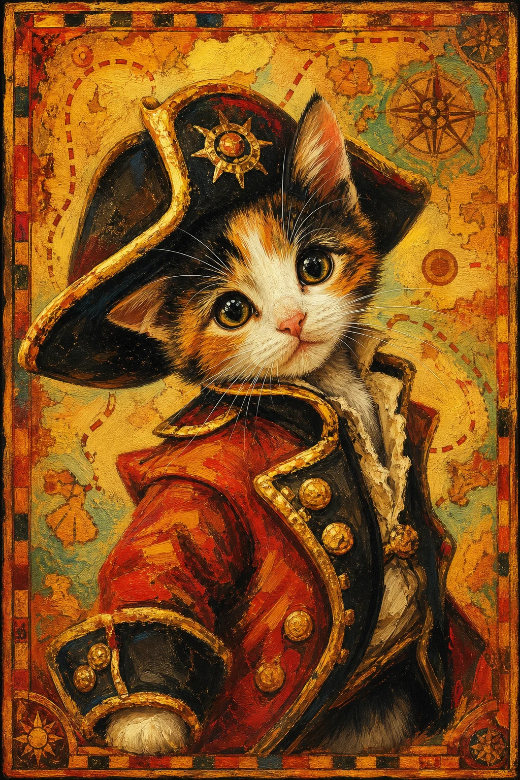 Maribel the Calico Cat — Cuban Afrocuban Paint pet portrait