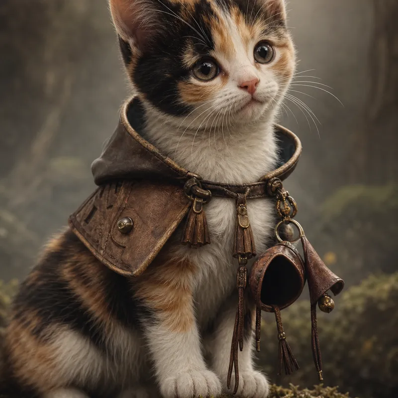 Calico Cat portrait — fine art photoreal