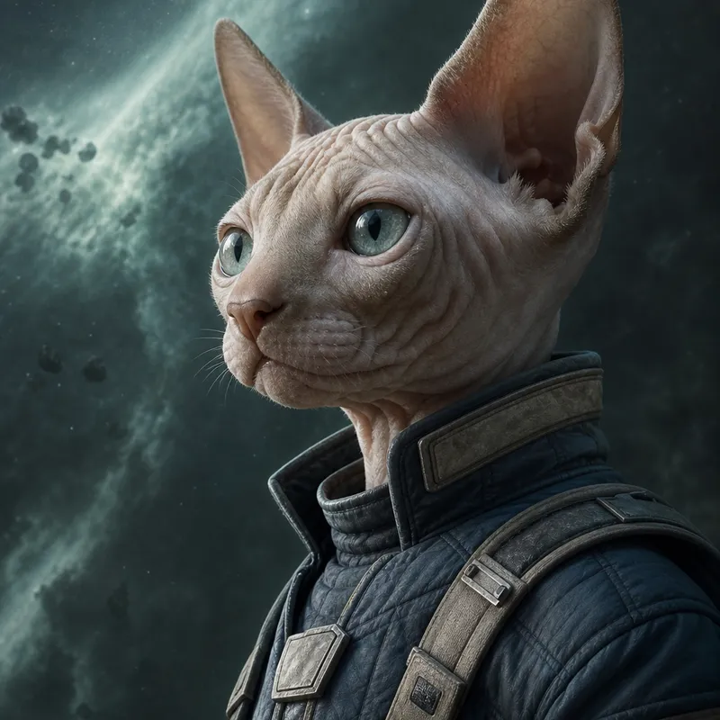 Sphynx portrait — fine art photoreal