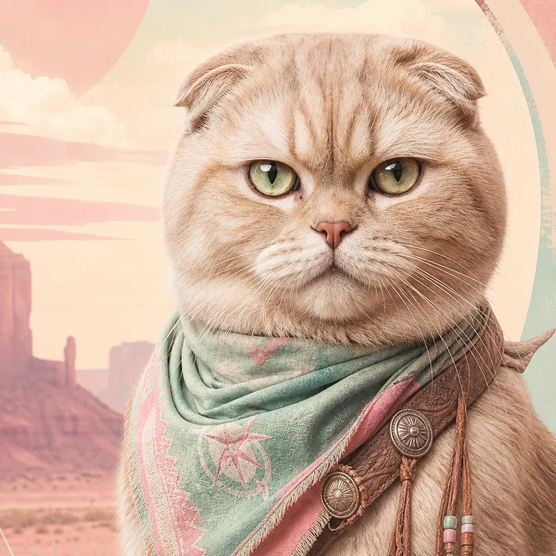 Scottish Fold portrait — fine art photoreal