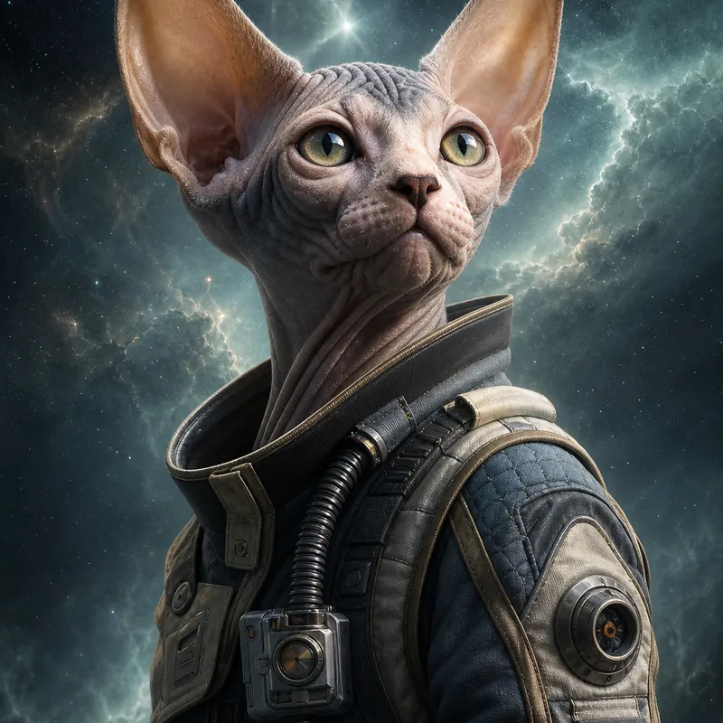 Sphynx portrait — fine art photoreal
