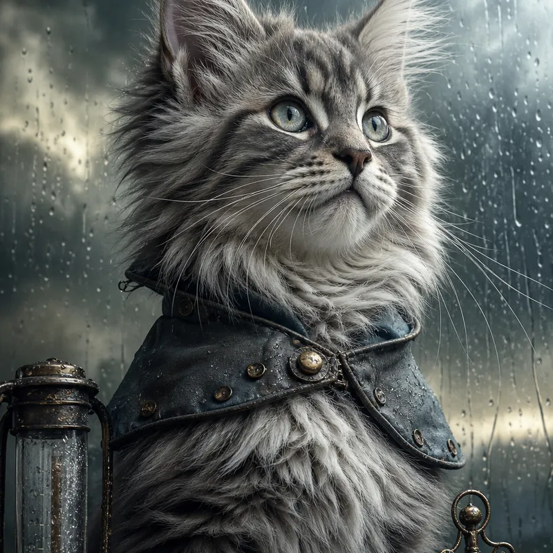 Maine Coon portrait — fine art photoreal