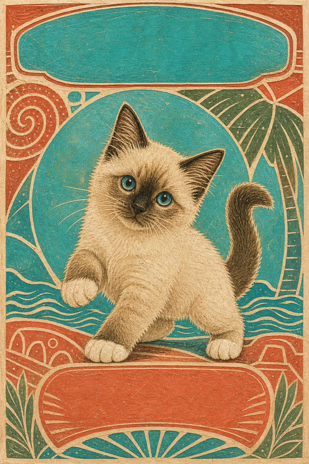 Lumi the Birman — Hohokam Shell Etching pet portrait