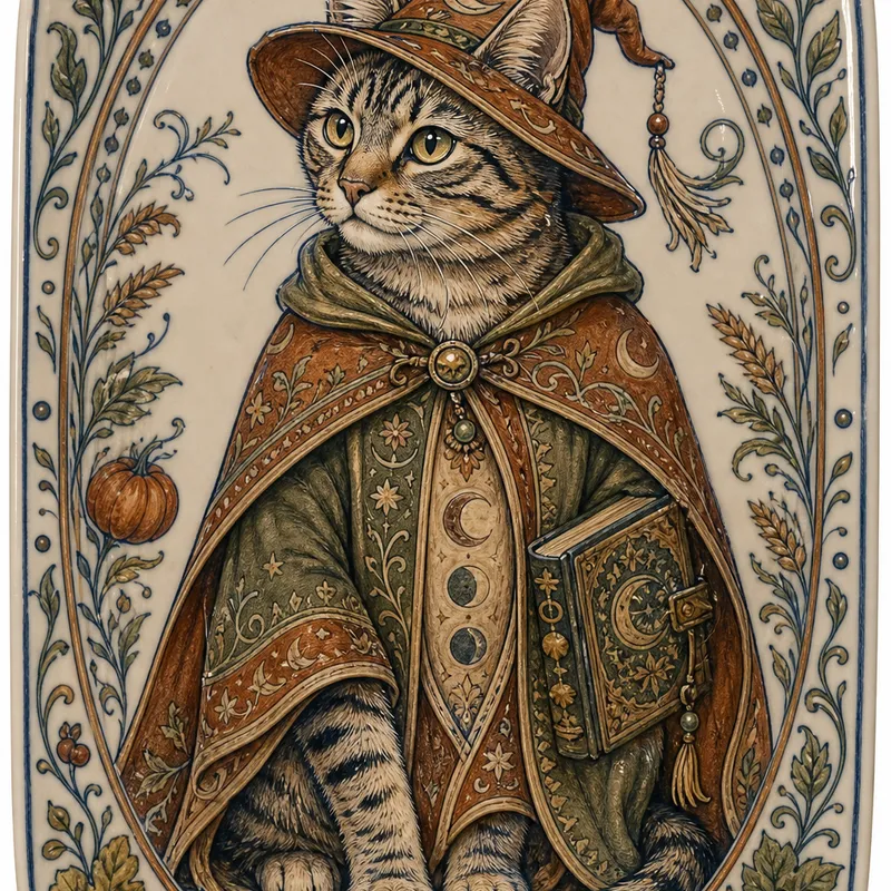 Tabby portrait — ming blue and white porcelain