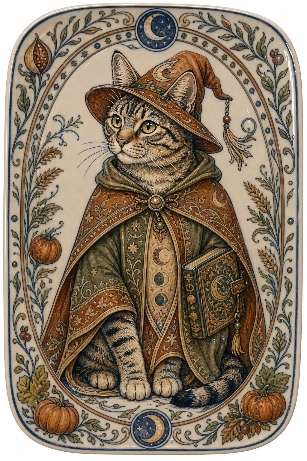 Sage the Tabby — Ming Blue And White Porcelain pet portrait