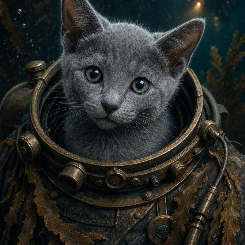 Russian Blue portrait — natural light canvas