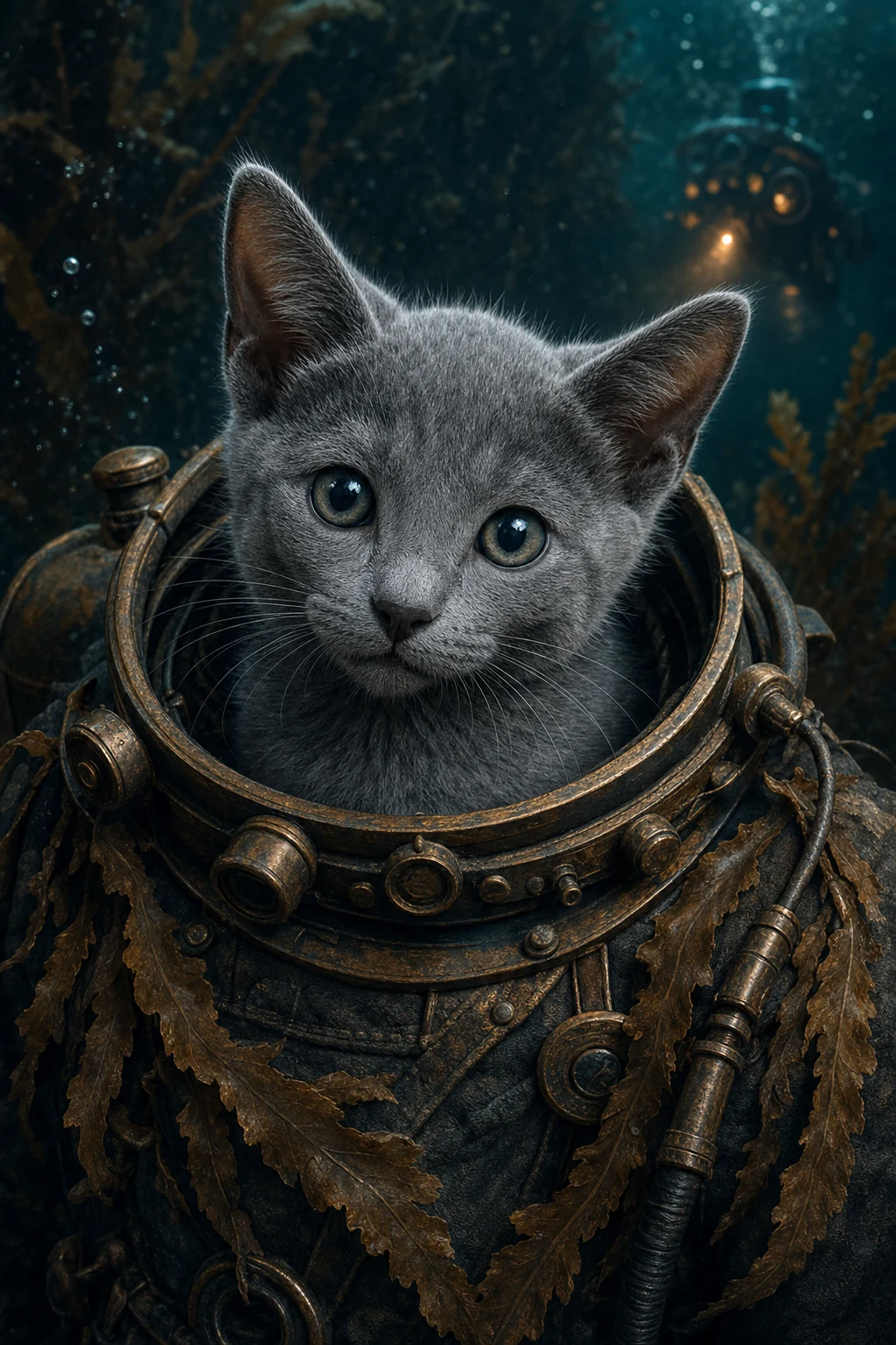 Yuri the Russian Blue — Natural Light Canvas pet portrait