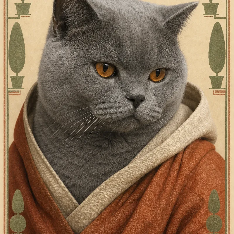 British Shorthair portrait — natural light canvas